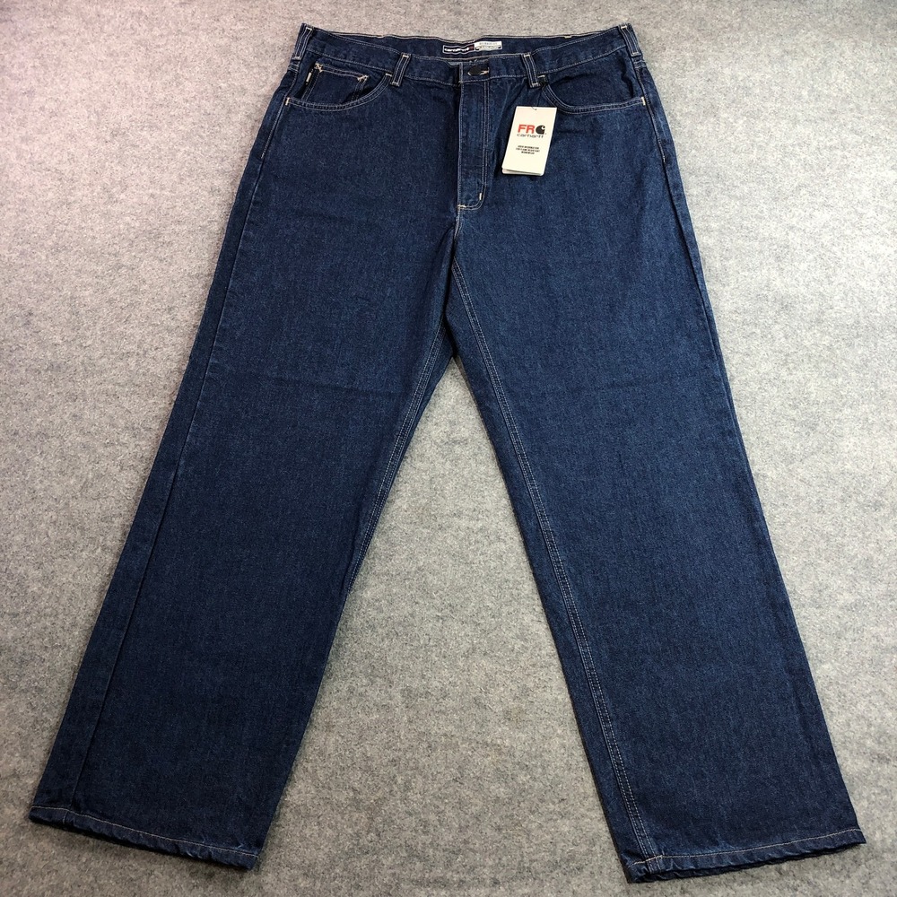 Carhartt Mens FR Flame Resistant Jeans 40x30 Blue Relaxed Fit BD0100-FRM NWT
